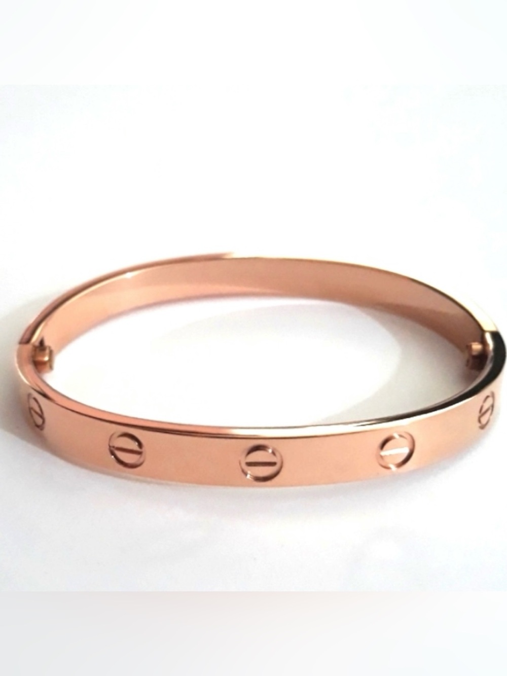 Clip On Generic Screw Bangle Bracelet in Rose Gold